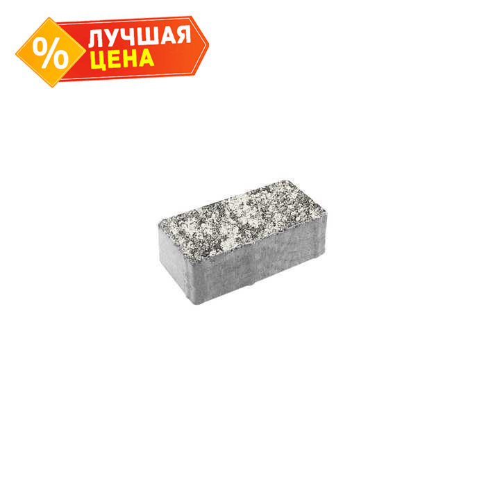 Плитка тротуарная Прямоугольник (Ла-Линия) Б.2.П.8 Листопад гладкий Антрацит 200х100х80 мм